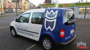 Werbebeschriftung Teilfolierung Folierung VW Caddy Car Wrap Hauptstadt Wrapper (2)